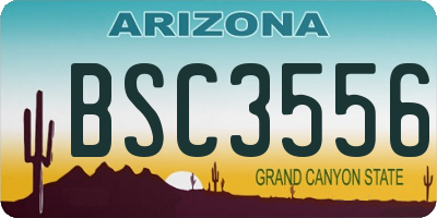 AZ license plate BSC3556