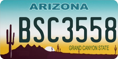 AZ license plate BSC3558