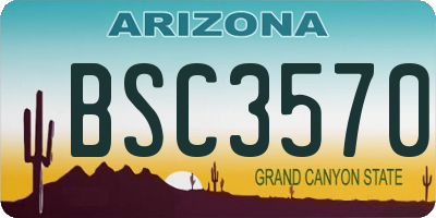 AZ license plate BSC3570