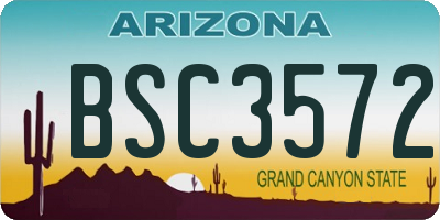 AZ license plate BSC3572