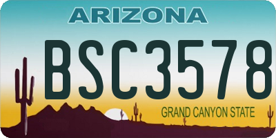 AZ license plate BSC3578