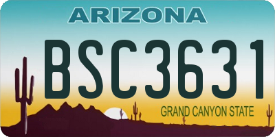 AZ license plate BSC3631