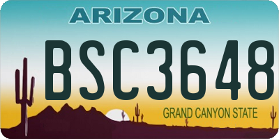 AZ license plate BSC3648