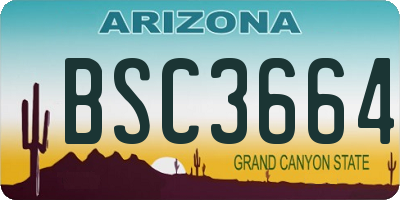 AZ license plate BSC3664