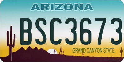 AZ license plate BSC3673