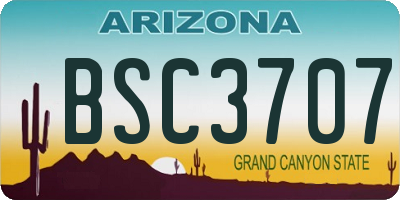 AZ license plate BSC3707