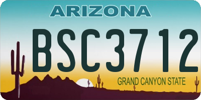 AZ license plate BSC3712