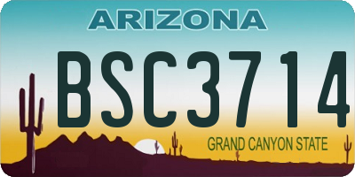 AZ license plate BSC3714