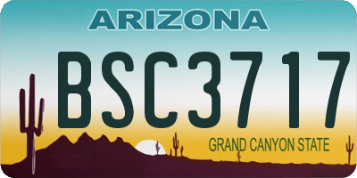 AZ license plate BSC3717