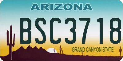 AZ license plate BSC3718