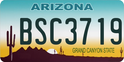 AZ license plate BSC3719