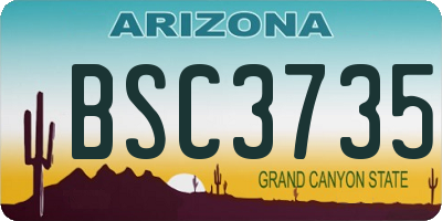 AZ license plate BSC3735