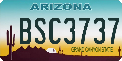 AZ license plate BSC3737