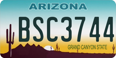AZ license plate BSC3744