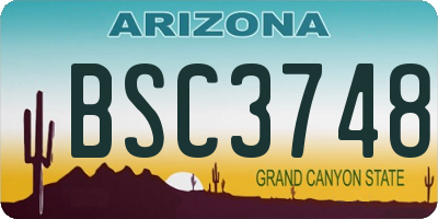 AZ license plate BSC3748