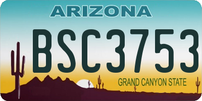 AZ license plate BSC3753
