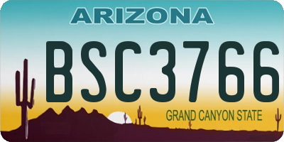 AZ license plate BSC3766