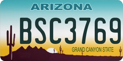 AZ license plate BSC3769