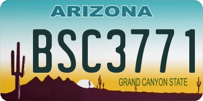 AZ license plate BSC3771