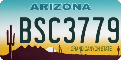 AZ license plate BSC3779