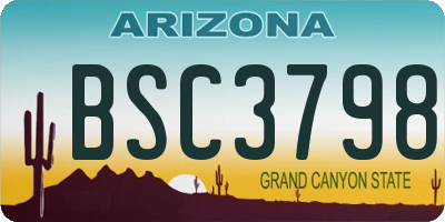 AZ license plate BSC3798