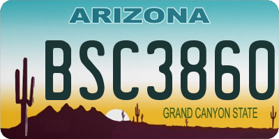 AZ license plate BSC3860