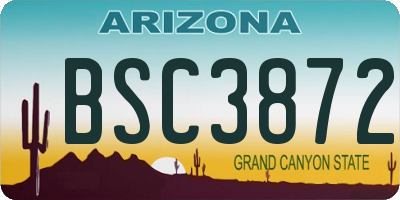 AZ license plate BSC3872