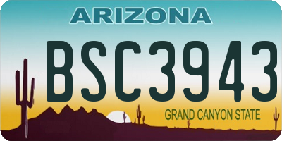 AZ license plate BSC3943