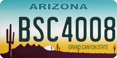 AZ license plate BSC4008