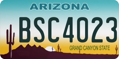 AZ license plate BSC4023