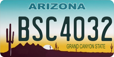 AZ license plate BSC4032