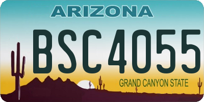 AZ license plate BSC4055