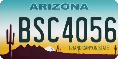 AZ license plate BSC4056