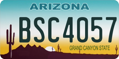 AZ license plate BSC4057