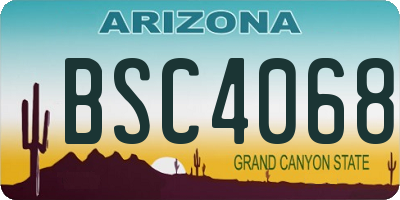 AZ license plate BSC4068