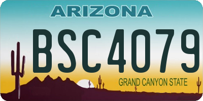 AZ license plate BSC4079