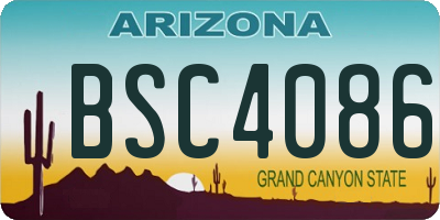 AZ license plate BSC4086