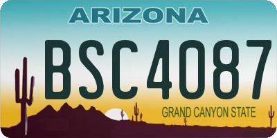 AZ license plate BSC4087