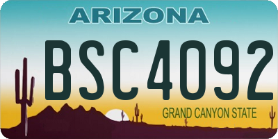 AZ license plate BSC4092