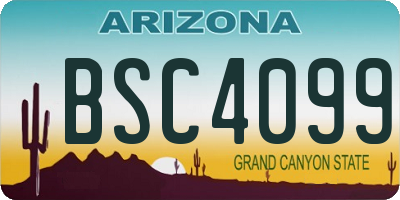 AZ license plate BSC4099