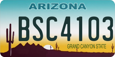 AZ license plate BSC4103