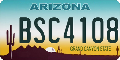 AZ license plate BSC4108