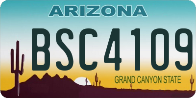 AZ license plate BSC4109
