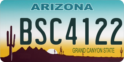 AZ license plate BSC4122