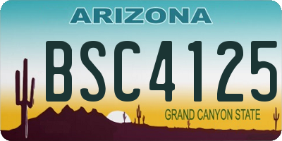 AZ license plate BSC4125
