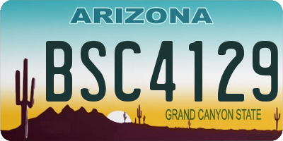 AZ license plate BSC4129