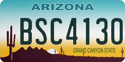 AZ license plate BSC4130