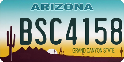 AZ license plate BSC4158