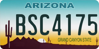 AZ license plate BSC4175