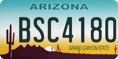 AZ license plate BSC4180